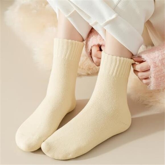 Thermal Thick Wool Blend Boot Socks Cozy Winter Fuzzy 3-Pack - Picture 3 of 14